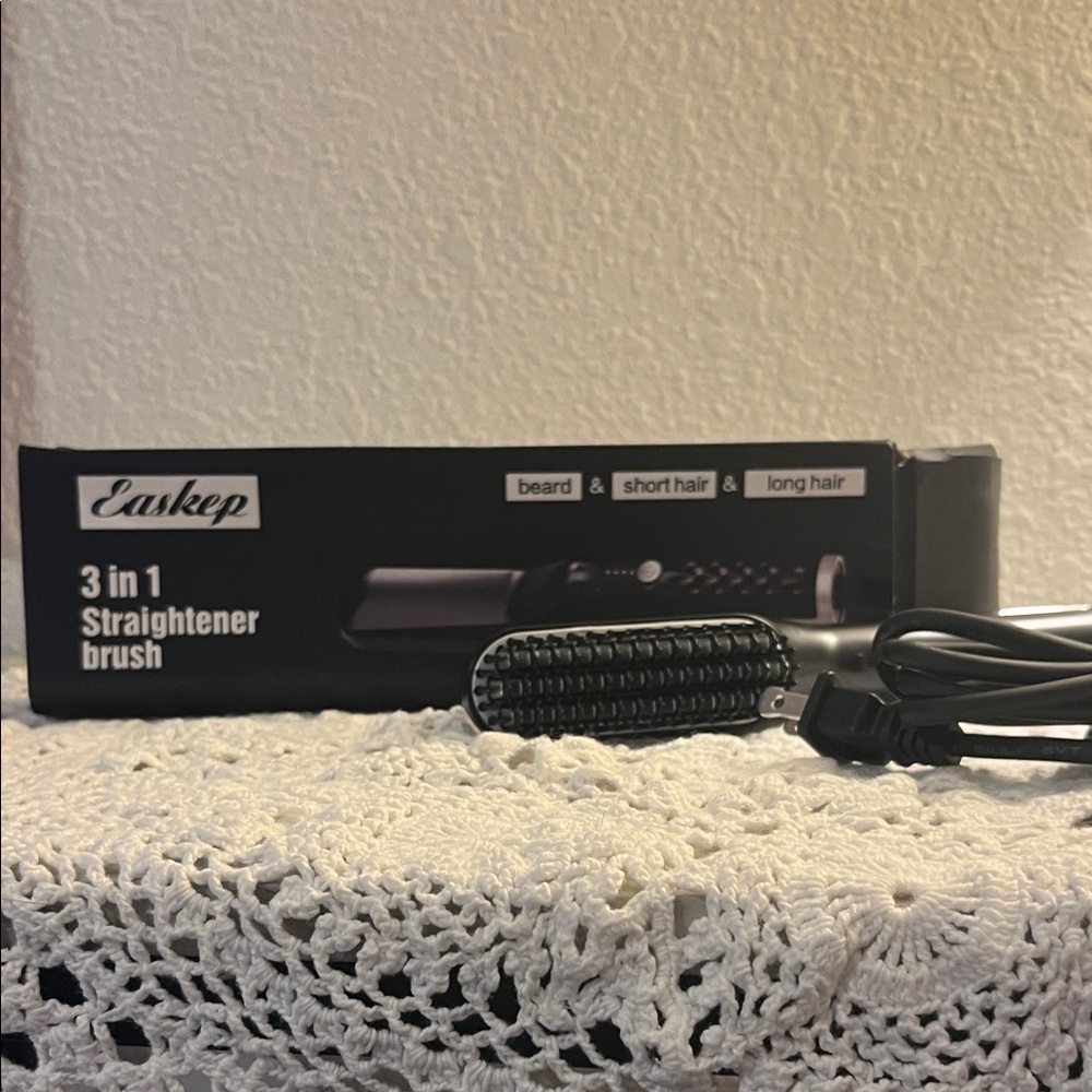 3-in-1 Black Hair Straightener Brush